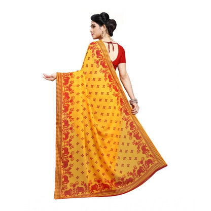 Generic Women's Georgette Saree(Red,5-6 Mtrs)