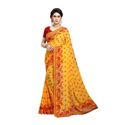 Generic Women's Georgette Saree(Red,5-6 Mtrs)