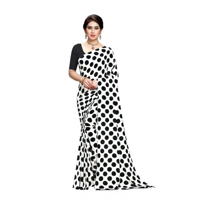 Generic Women's Georgette Saree(W.Black,5-6 Mtrs)