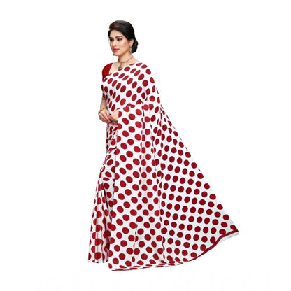 Generic Women's Georgette Saree(W.Red,5-6 Mtrs)