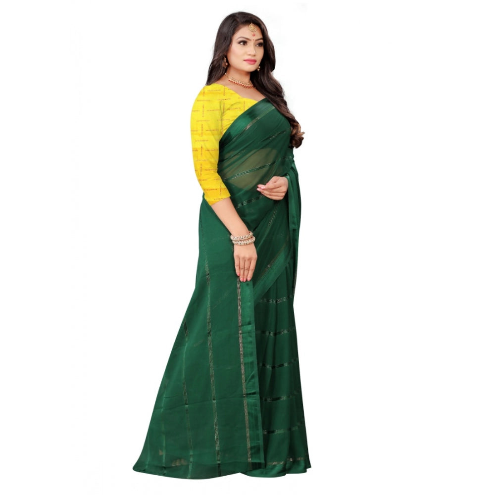 Generic Women's Georgette Silk Saree(Green ,5-6Mtrs)