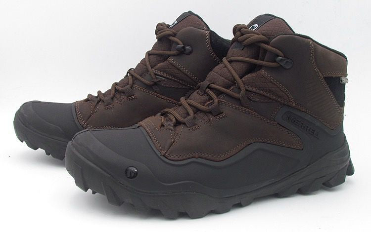 Cowhide Nubuck Leather Mid-top Outdoor Hiking Shoes Non-slip And Wear-resistant