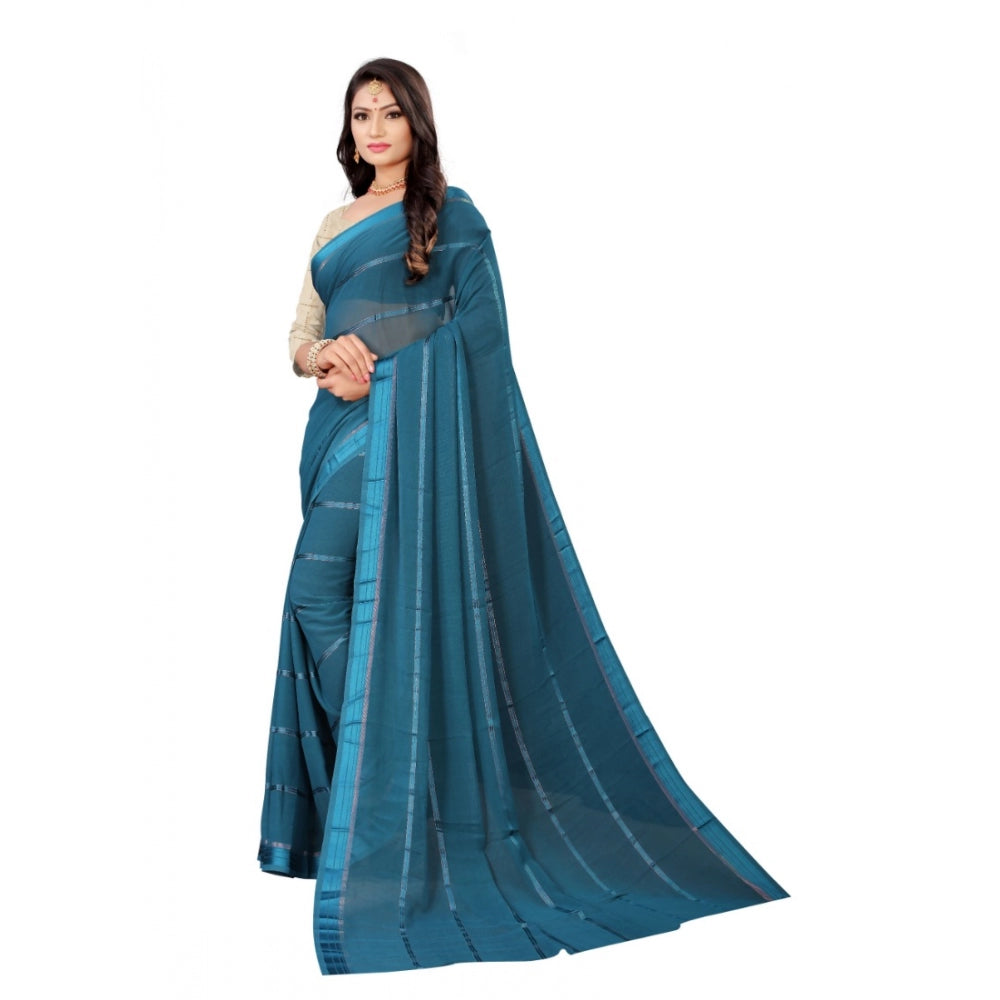 Generic Women's Georgette Silk Saree(Rama ,5-6Mtrs)