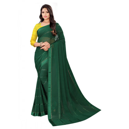 Generic Women's Georgette Silk Saree(Green ,5-6Mtrs)