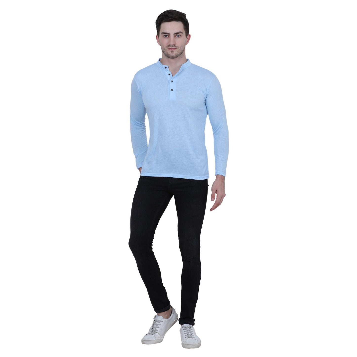 OS Cotton Blend Solid Full Sleeves T-Shirt PRODUCT CODE(OS0008453)