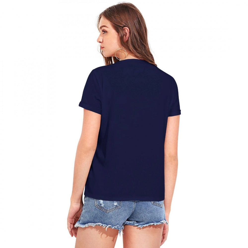 Generic Women's Cotton Western Wear T-Shirt (Blue)