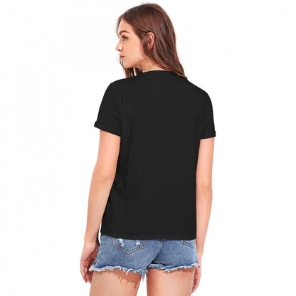 Generic Women's Cotton Western Wear T-Shirt (Black)