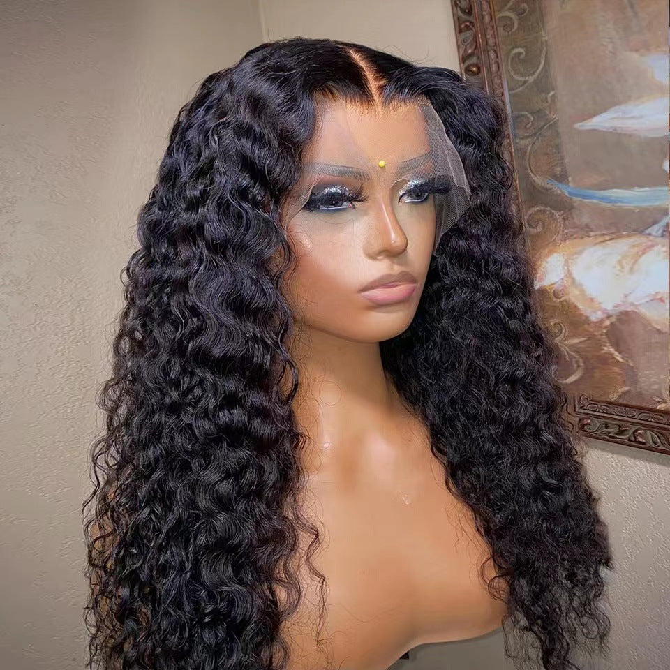 Front Lace Wig Women's Chemical Fiber Long Curly Hair