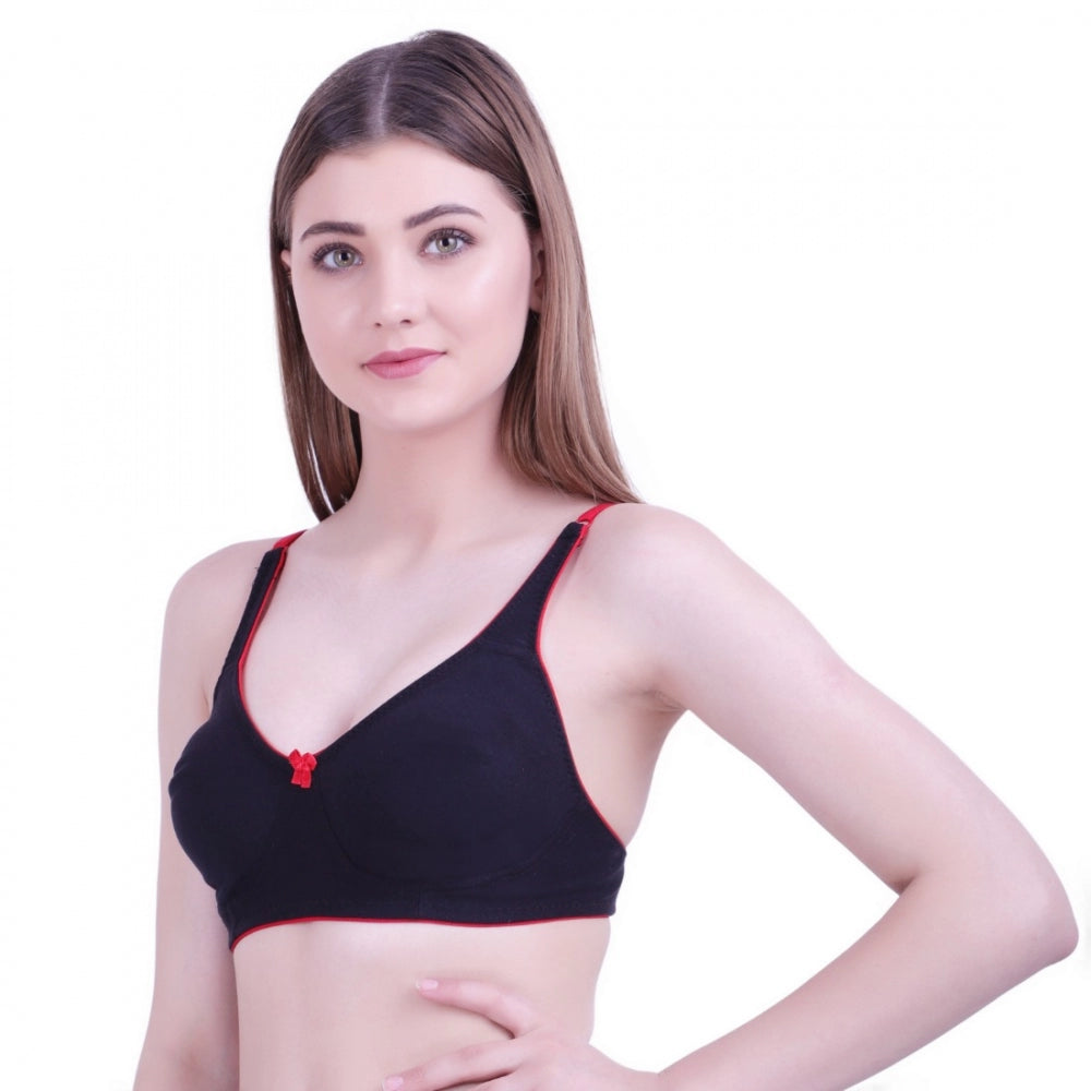 Generic Women's Cotton Bra (Material: Cotton, (Color: Black)