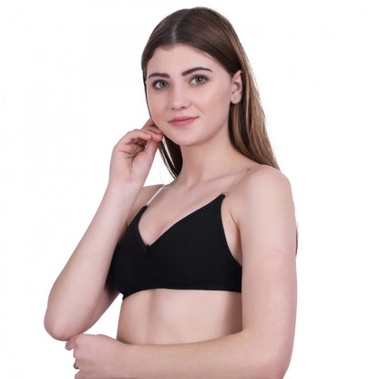 Generic Women's Cotton Bra (Material: Cotton, (Color: Black)