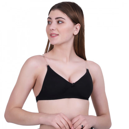 Generic Women's Cotton Bra (Material: Cotton, (Color: Black)