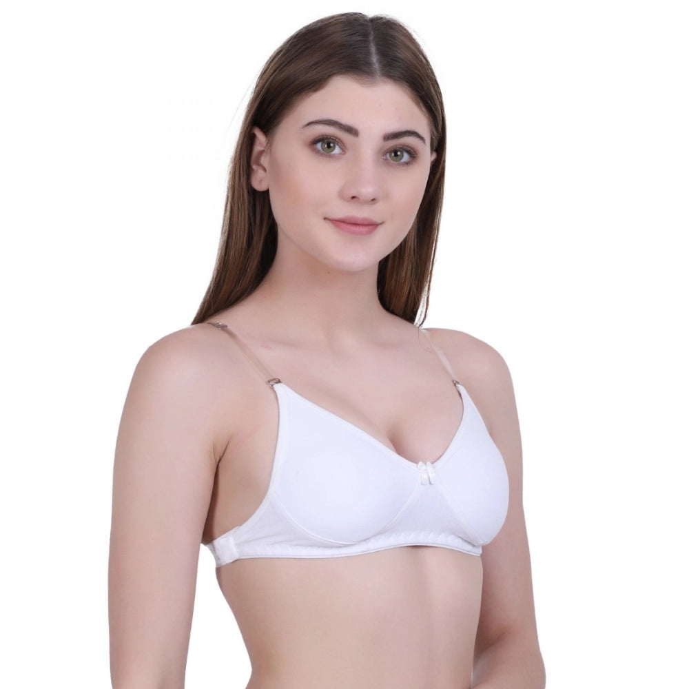 Generic Women's Cotton Bra (Material: Cotton, (Color: White)