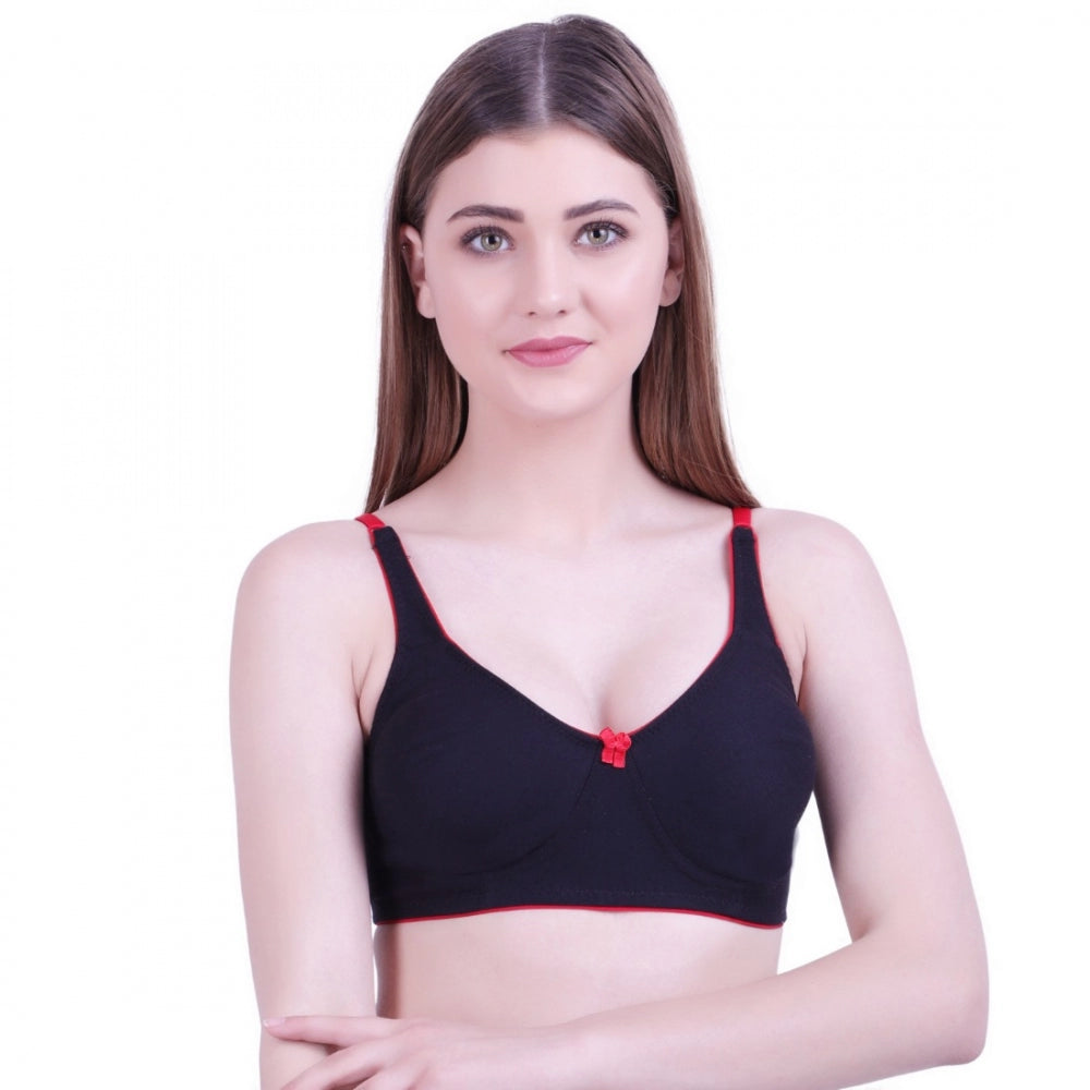 Generic Women's Cotton Bra (Material: Cotton, (Color: Black)