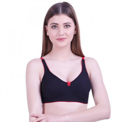 Generic Women's Cotton Bra (Material: Cotton, (Color: Black)