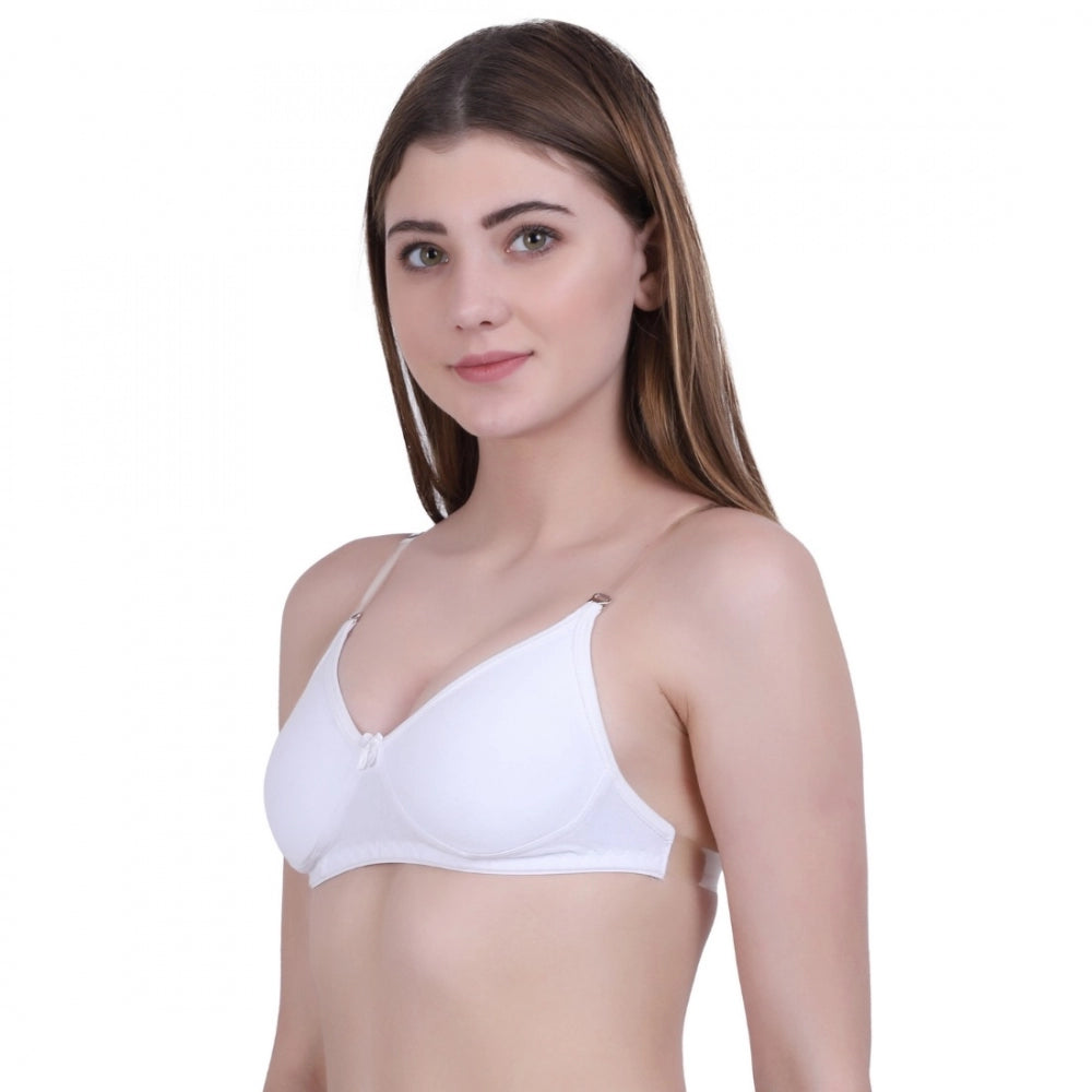 Generic Women's Cotton Bra (Material: Cotton, (Color: White)