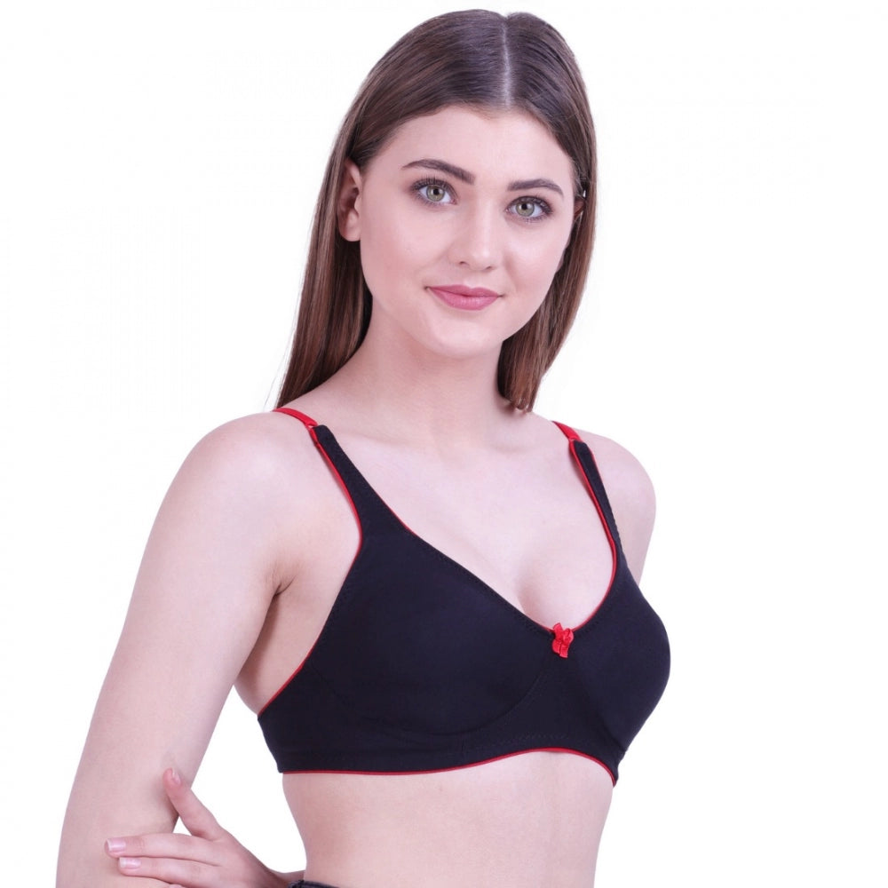 Generic Women's Cotton Bra (Material: Cotton, (Color: Black)