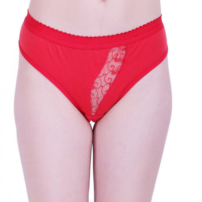 Generic Women's Cotton Bra And Panty Set (Material: Cotton (Color: Red)