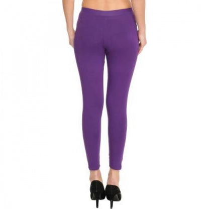 Generic Women's Cotton Leggings (Color:Purple)