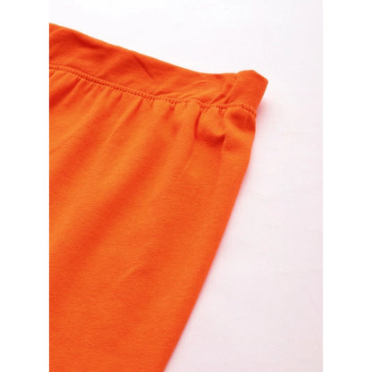 Generic Women's Cotton Leggings (Color:Orange)