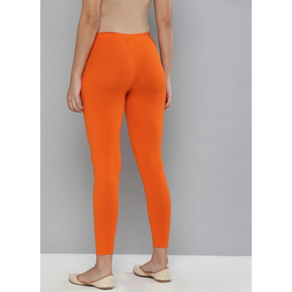 Generic Women's Cotton Leggings (Color:Orange)