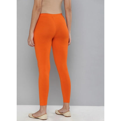 Generic Women's Cotton Leggings (Color:Orange)