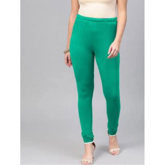 Generic Women's Cotton Leggings (Color:Sea Green)