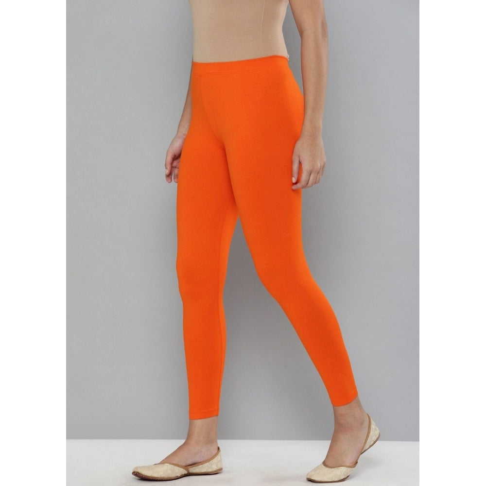 Generic Women's Cotton Leggings (Color:Orange)