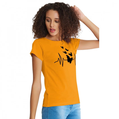 Generic Women's Cotton Western Wear T Shirt (Yellow)