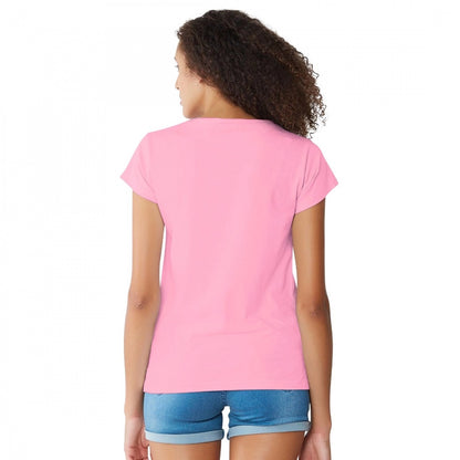 Generic Women's Cotton Western Wear T Shirt (Pink)