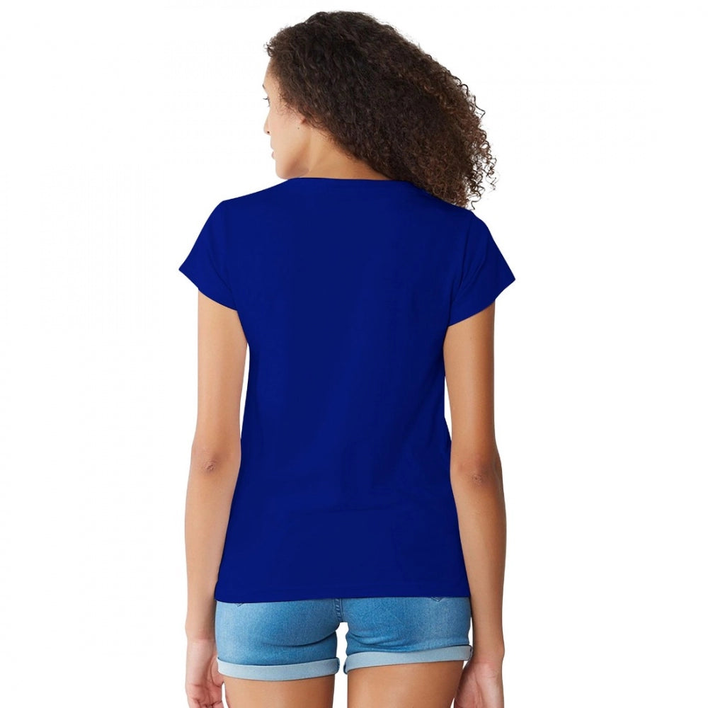 Generic Women's Cotton Western Wear T Shirt (Royal Blue)