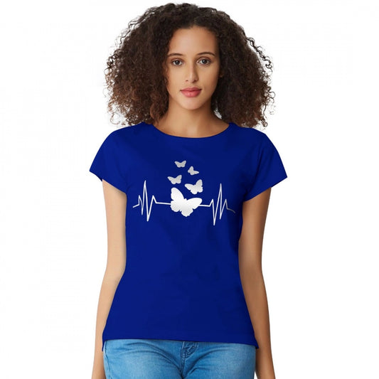 Generic Women's Cotton Western Wear T Shirt (Royal Blue)