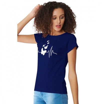 Generic Women's Cotton Western Wear T Shirt (Blue)