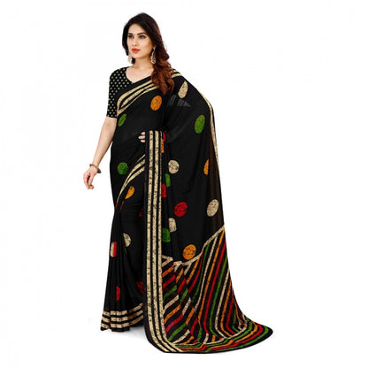 Generic Women's Faux Georgette Saree With Blouse (Multicolor, 5-6Mtrs)