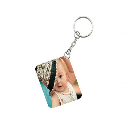 Generic Pack Of 3_ Baby With Cap One Side Printed Rectangle Designer Keychain (Musterd)