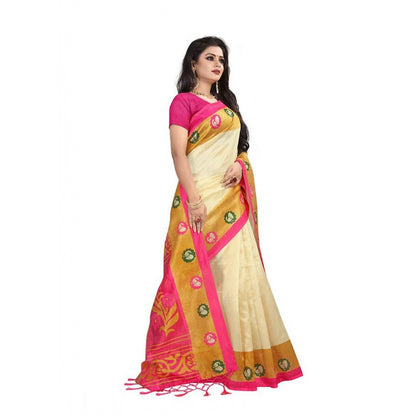 Generic Women's Art Silk Saree With Blouse (Multicolor, 5-6mtrs)