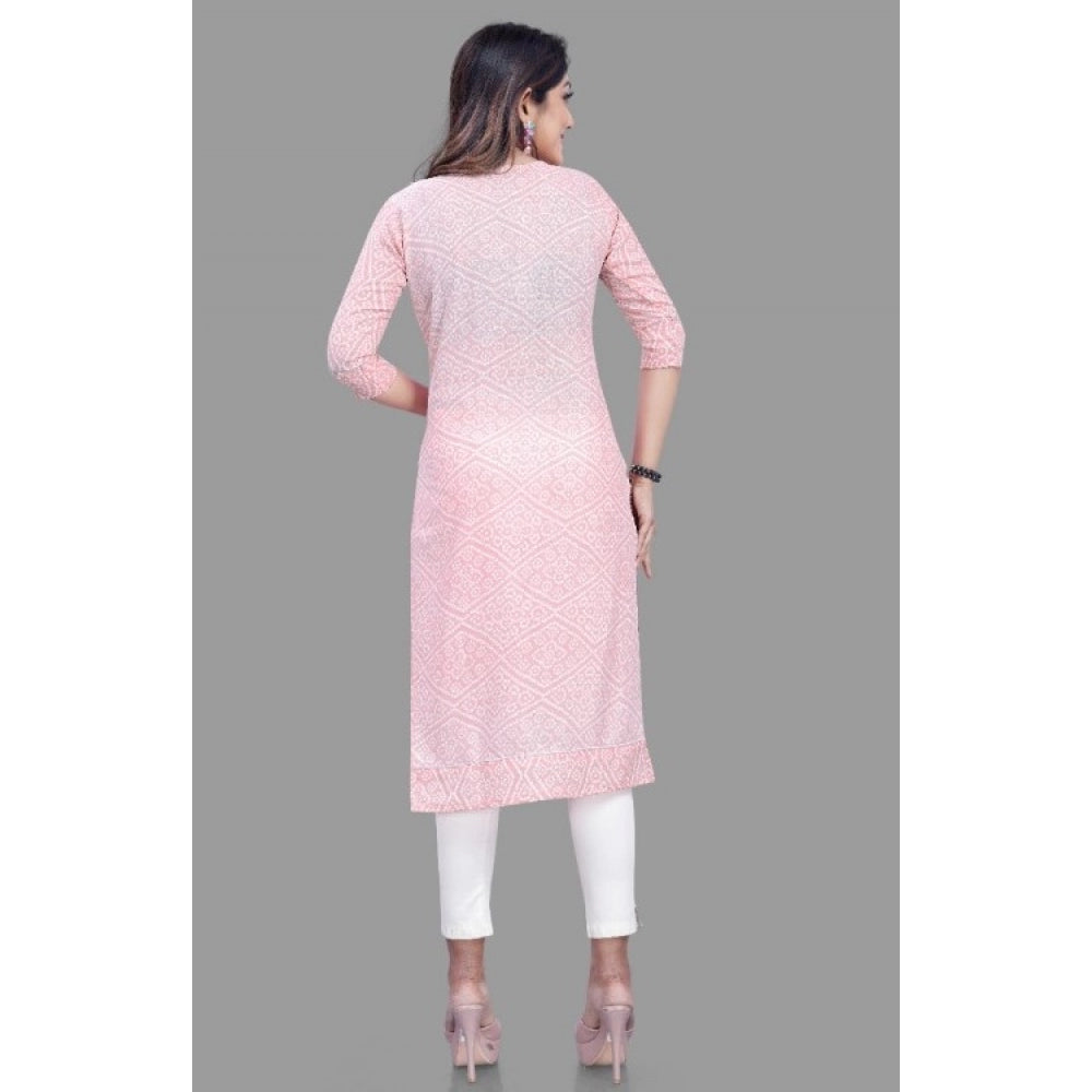 Generic Women's Cotton Straight Kurti (Pink)