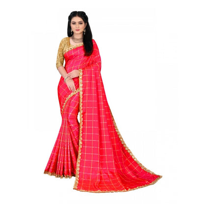 Generic Women's Sana Silk Saree With Blouse (Red, 5-6mtrs)