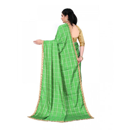 Generic Women's Sana Silk Saree With Blouse (Green, 5-6mtrs)