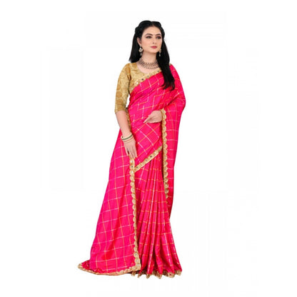 Generic Women's Sana Silk Saree With Blouse (Pink, 5-6mtrs)