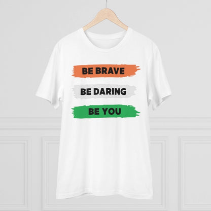 Generic Men's PC Cotton Be Brave Be You Printed T Shirt (Color: White, Thread Count: 180GSM)