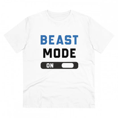 Generic Men's PC Cotton Beast Mode On Printed T Shirt (Color: White, Thread Count: 180GSM)