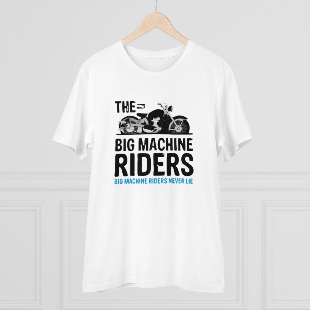 Generic Men's PC Cotton Bike Ride Design Printed T Shirt (Color: White, Thread Count: 180GSM)