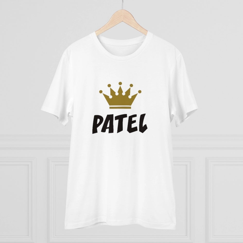 Generic Men's PC Cotton Patel Printed T Shirt (Color: White, Thread Count: 180GSM)