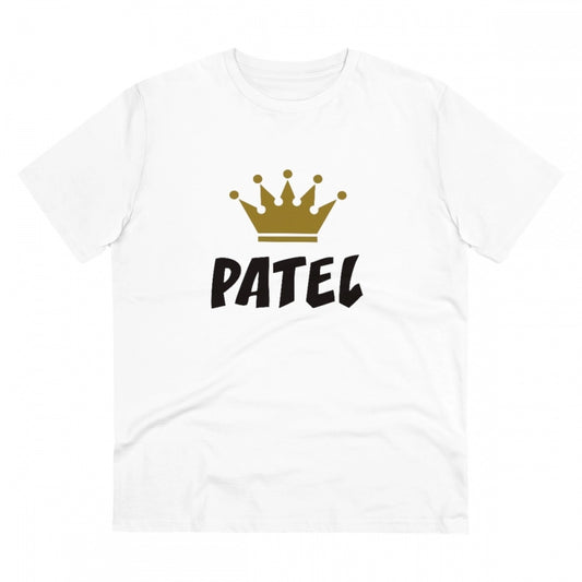 Generic Men's PC Cotton Patel Printed T Shirt (Color: White, Thread Count: 180GSM)