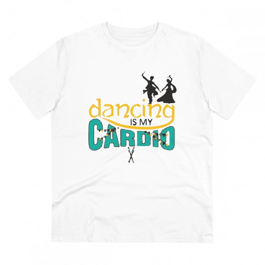 Generic Men's PC Cotton Dancing Is My Cardio Printed T Shirt (Color: White, Thread Count: 180GSM)