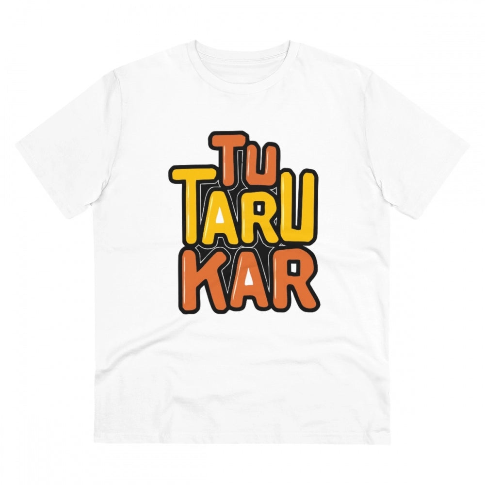 Generic Men's PC Cotton Tu Taru Kar Printed T Shirt (Color: White, Thread Count: 180GSM)