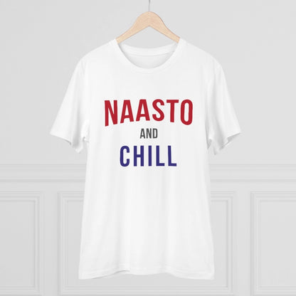 Generic Men's PC Cotton Nasto And Chill Printed T Shirt (Color: White, Thread Count: 180GSM)