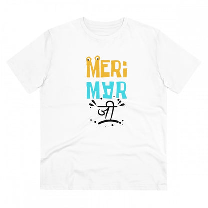 Generic Men's PC Cotton Meri Marji Printed T Shirt (Color: White, Thread Count: 180GSM)