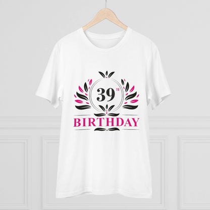 Generic Men's PC Cotton 39th Birthday Printed T Shirt (Color: White, Thread Count: 180GSM)