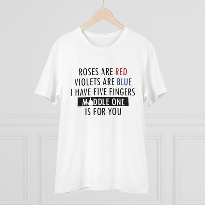 Generic Men's PC Cotton Roses Are Red Printed T Shirt (Color: White, Thread Count: 180GSM)